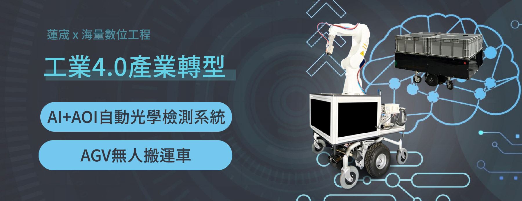 蓮宬 x 海量數位工程 | AGV無人搬運車 | AI+AOI自動光學檢測系統