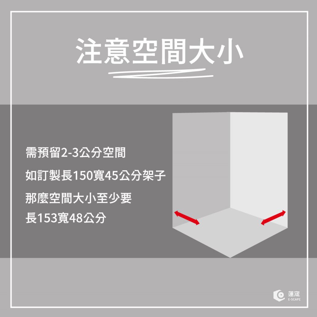 角鋼放置空間須預留2-3公分餘裕