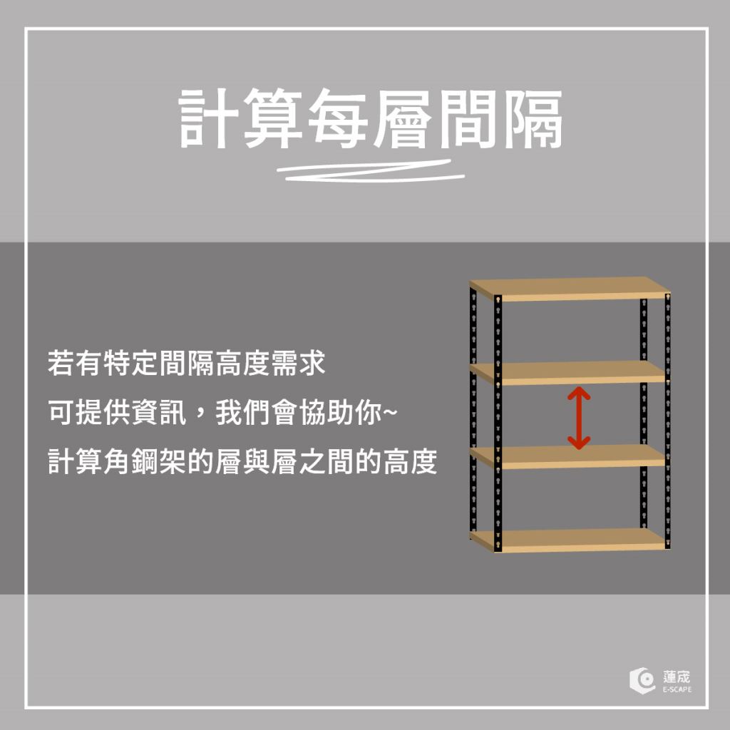 角鋼架間隔高度可自由調整，若有特定需求，可直接和我們洽詢!